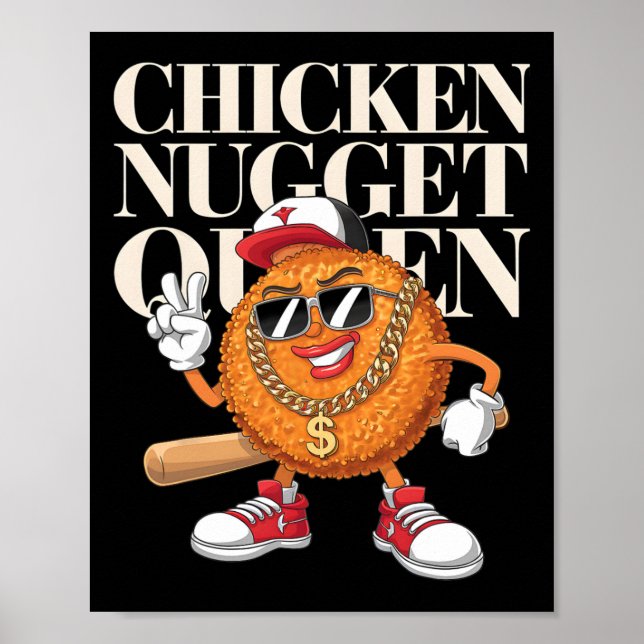 Póster Reina de nuggets de pollo de comida (Frente)