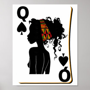 Póster Reina de Picas Tarjeta Afroamericana Historia Negr