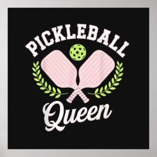 Póster Reina de Pickleball Divertida Jugadora de Pickleba