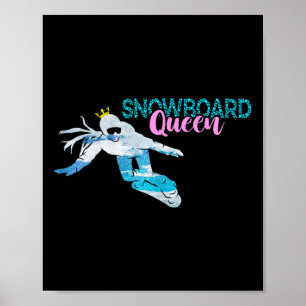 Póster Reina de snowboard Crown Snowboard Snowboard Winte