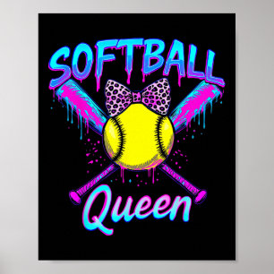 Póster Reina de Softbol Gráfico Para Mujeres Chicas Helad