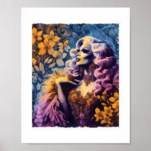 Póster Reina de travesía espléndida en flores
