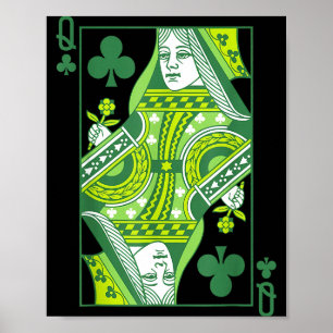 Póster Reina de tréboles tarjeta día de san patricio botá