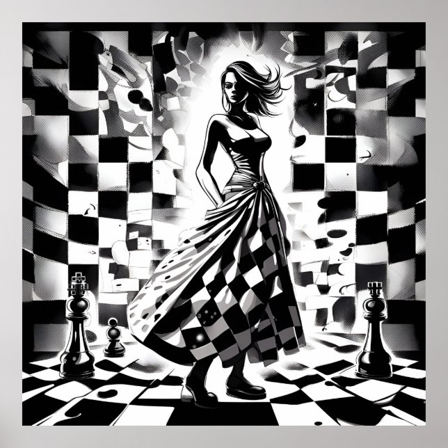 Póster Reina del ajedrez (Frente)