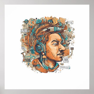 Póster Reina del Boho Afro - Artista colorido