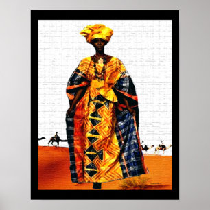 Póster Reina del desierto tribal africano