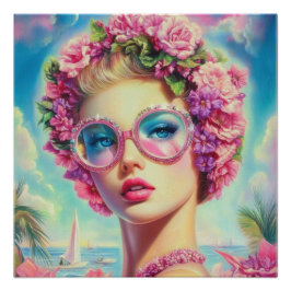 Póster Reina del glamour tropical