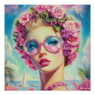 Póster Reina del glamour tropical
