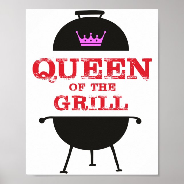 Póster Reina Del Grill, Rojo De La Corona Rosa (Frente)