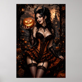 Póster Reina Demonio de Calabaza