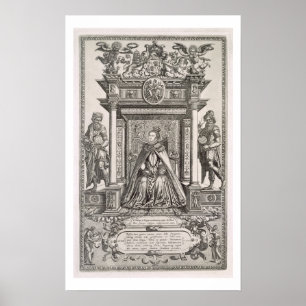 Póster Reina Elizabeth I (1533-1603) como patrón de