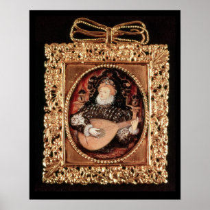 Póster Reina Elizabeth I que toca el laúd