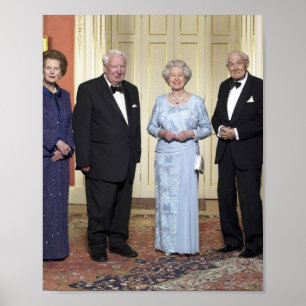 Póster Reina Elizabeth ll, Tony Blair, Margaret Thatcher