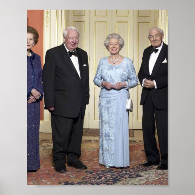 Póster Reina Elizabeth ll, Tony Blair, Margaret Thatcher (Frente)