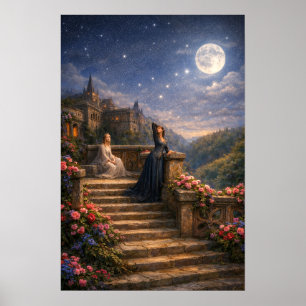 Póster Reina Ginebra mirando las estrellas