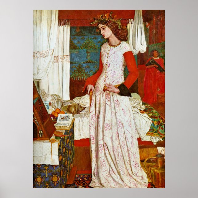 Póster Reina Guinevere por William Morris (Frente)
