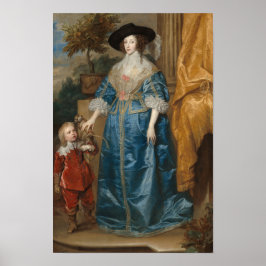 Póster Reina Henrietta Maria con Sir Jeffrey Hudson