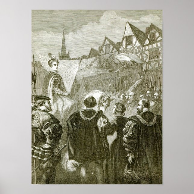 Póster Reina Isabel entrando a Londres (Frente)