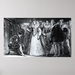 Póster Reina Isabel I Knighting Francis Drake