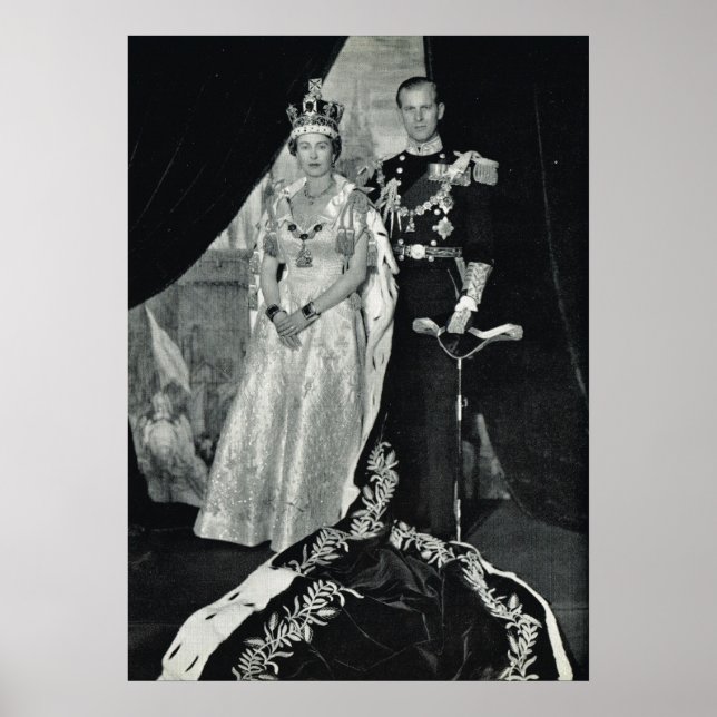 Póster Reina Isabel II y Príncipe Felipe (Frente)