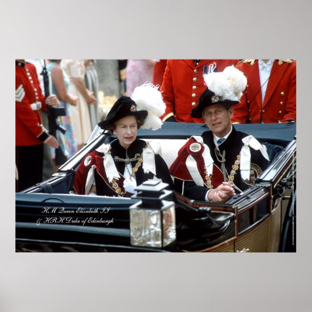 Póster Reina Isabel II y Príncipe Felipe 1986 (Frente)