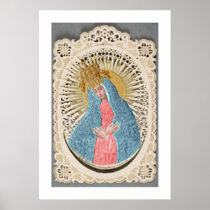 Póster Reina Madonna del cielo en la encaje