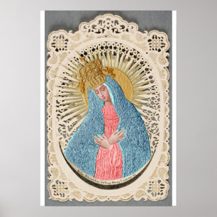 Póster Reina Madonna del cielo en la encaje