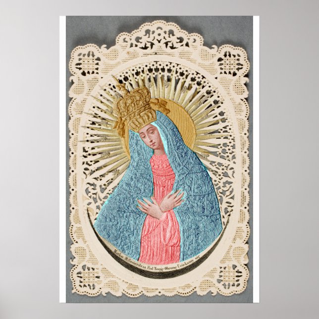 Póster Reina Madonna del cielo en la encaje (Frente)