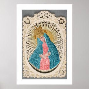 Póster Reina Madonna del cielo en la encaje