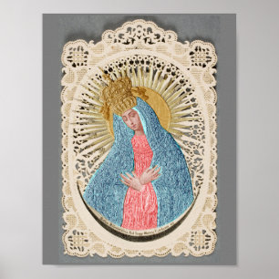 Póster Reina Madonna del cielo en la encaje