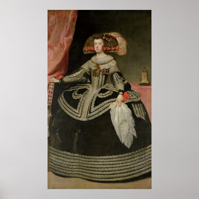 Póster Reina María Ana de Austria , c. 1652 (Frente)