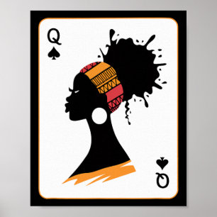 Póster Reina Negra Afro Droga Orgullosa Melanina Africana