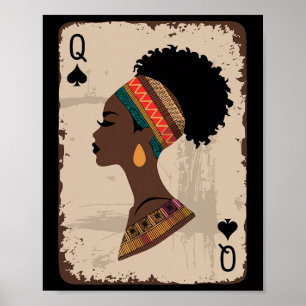 Póster Reina Negra Afro Droga Orgullosa Melanina Africana