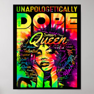 Póster Reina Negra Afro Sin Disculpas Droga Melanina Chic