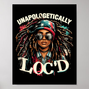 Póster Reina negra afrolocada sin disculpas Hist negra