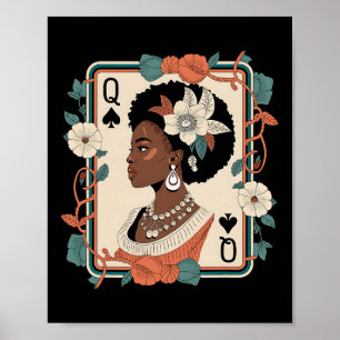 Póster Reina Negra Carta de Póquer Mes de la Historia Afr