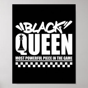 Póster Reina Negra Más Poderosa Ajedrez Afroamericana M