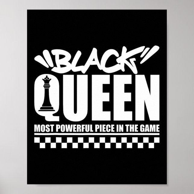 Póster Reina Negra Más Poderosa Ajedrez Afroamericana M (Frente)