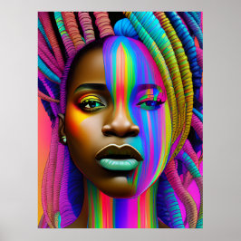 Póster Reina negra melanina Sista mujer afroamericana
