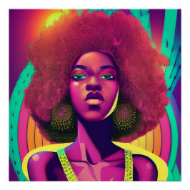 Póster Reina negra melanina Sista mujer afroamericana