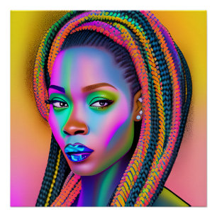 Póster Reina negra melanina Sista mujer afroamericana