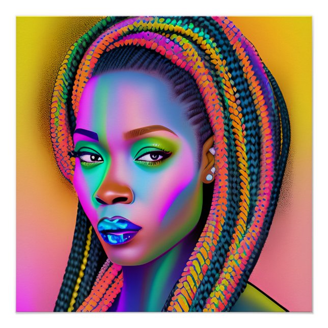 Póster Reina negra melanina Sista mujer afroamericana (Anverso)