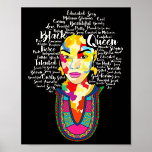 Póster Reina negra Mes de historia negra afroamericana A