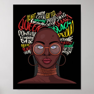 Póster Reina Negra Para Mujeres Afroamericanas Por La Nat