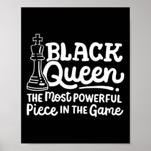 Póster Reina Negra Pieza Más Poderosa Ajedrez Afroamerica