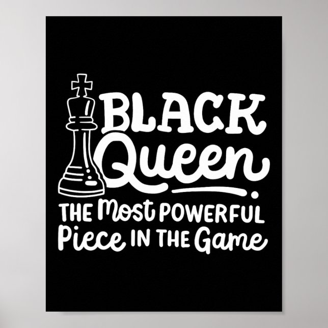 Póster Reina Negra Pieza Más Poderosa Ajedrez Afroamerica (Frente)