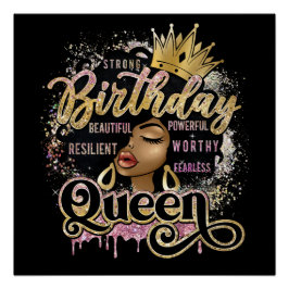 Póster Reina negra sista Melanin Mujer Chica negra Magia