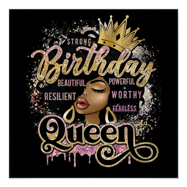 Póster Reina negra sista Melanin Mujer Chica negra Magia (Anverso)