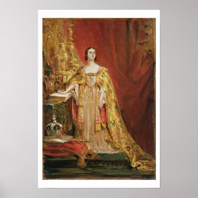 Póster Reina Victoria (1819-1901), que lleva la coronació (Frente)