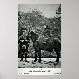 Póster Reina Victoria a caballo en el Balmoral, 1863